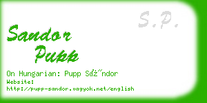 sandor pupp business card